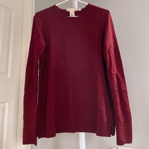 H&M L.O.G.G Long Sleeve Wine Red Round Neck Sweater